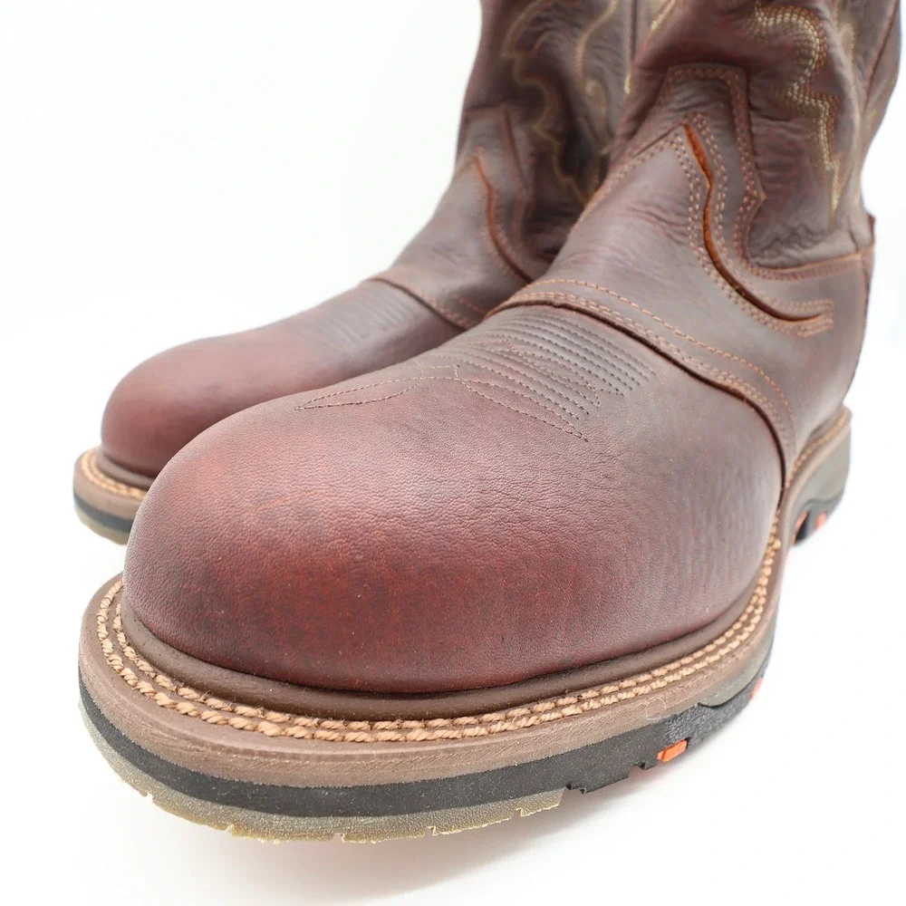 Double-H Modern Roper Work Boots Mens 12 D Brown Leather Composite Toe NIB